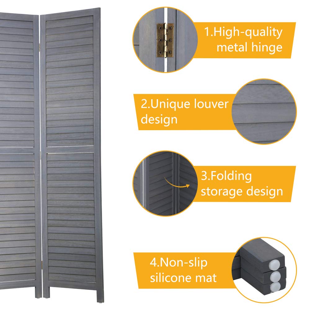 Room Dividers and Folding Privacy Screens, 3 Panel 69 Inch Tall Portable Room Seperating Divider, Handwork Solid Wood Room Divider Wall, Room Partitions and Dividers Freestanding for Home Office Dkeli