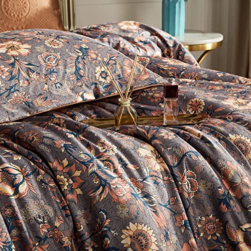 Cupocupa Duvet Cover Set;Duvet Cover Twin Bedding Set Fluffy Boho Duvet Cover Set Paisley Floral Bedding Collection Duvet Cover with Pillowcases Cupocupa