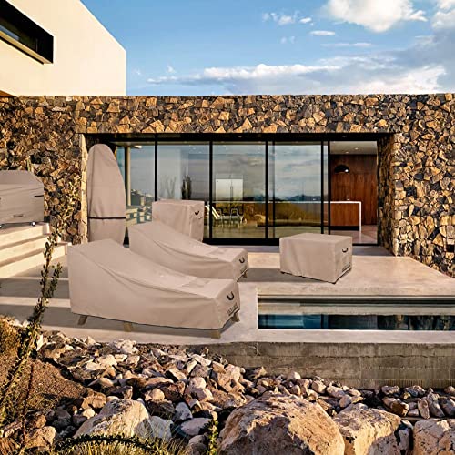 ULTCOVER Waterproof Patio Lounge Chair Cover Heavy Duty Outdoor Chaise Lounge Covers 2 Pack - 76L x 32W x 32H inch ULTCOVER