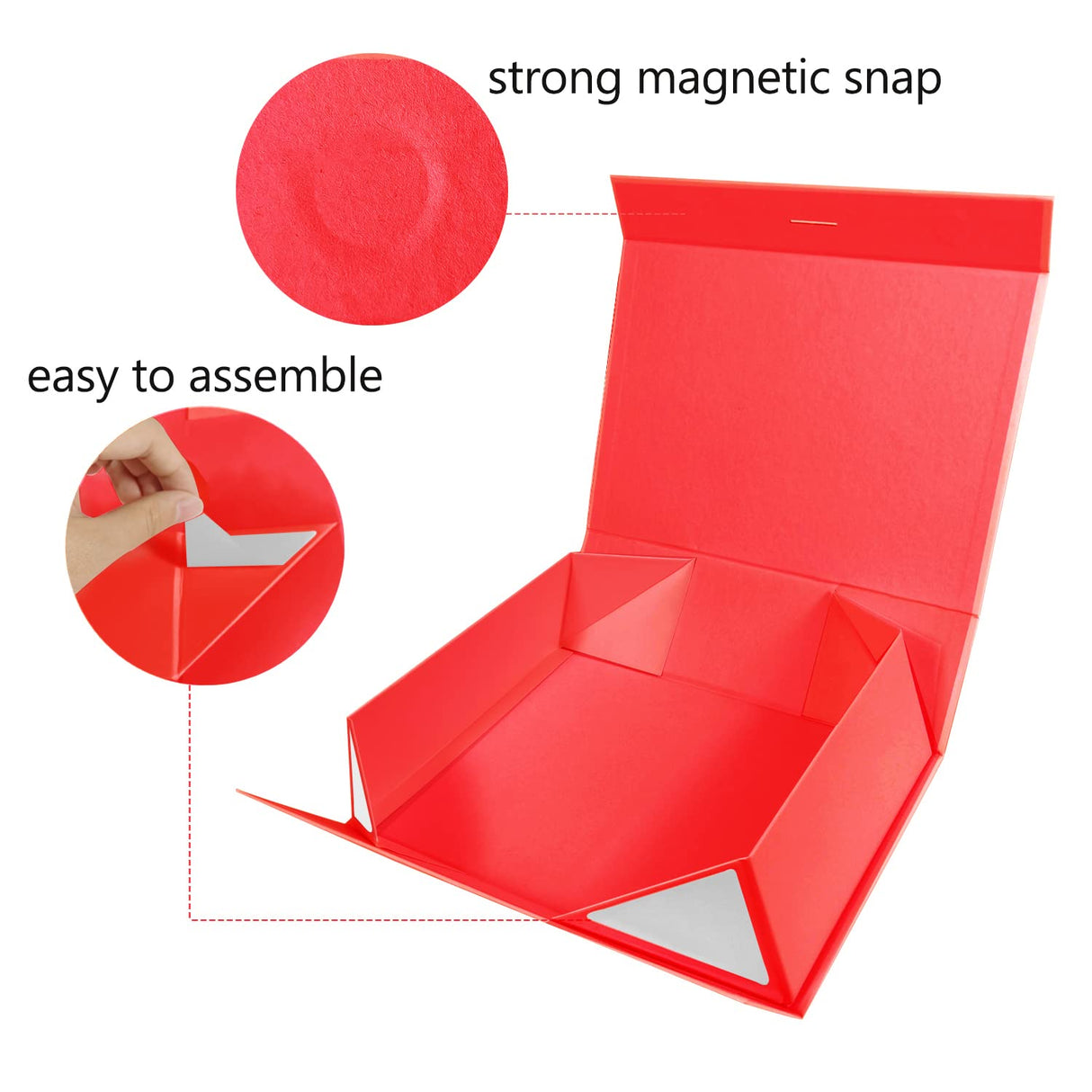 Bobobag 10.5" Large Gift box with Magnetic Lid and Ribbon for Christmas,Valentine's day,Birthdays, Bridal Gifts,Weddings,DIY and so on (Large, Red) Bobobag
