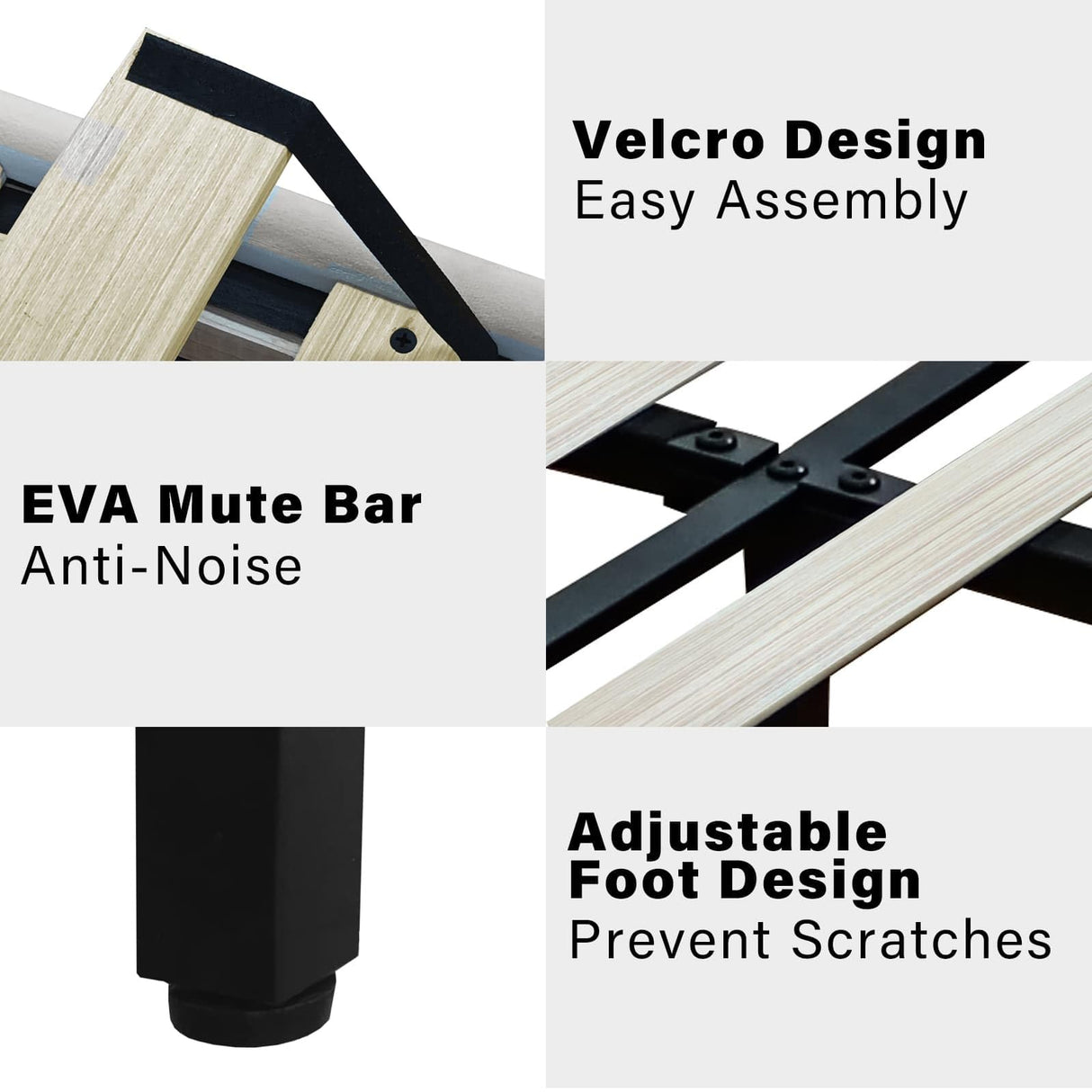 Fastroby King Size Bed Frame with Adjustable Headboard and 2 Storage Drawers, Upholstered Bed Frame King with RGB LED Light and Charging Station, Easy Assembly, No Box Spring Needed, Off White Fastroby