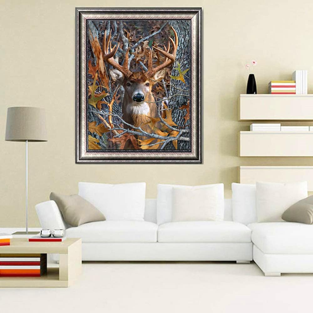 MMAHD 5D Diamond Painting Kit, Enchanted Waterfall Garden with Blue Butterflies, Full Drill Crystal Rhinestone Embroidery Art, Nature Scene (Animal) MMAHD