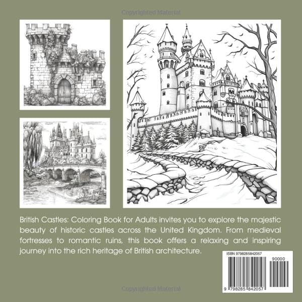 British Castles Coloring Book for Adults: Historic Architecture & Majestic Landscapes Majosta