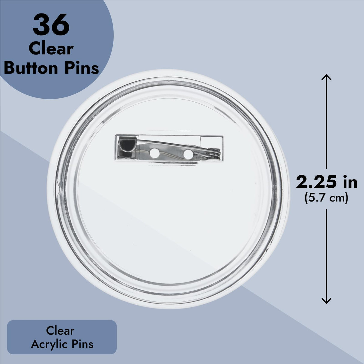 Juvale 36 Pack Make Your Own Blank Button Pins for DIY Crafts (2.25 in) Juvale