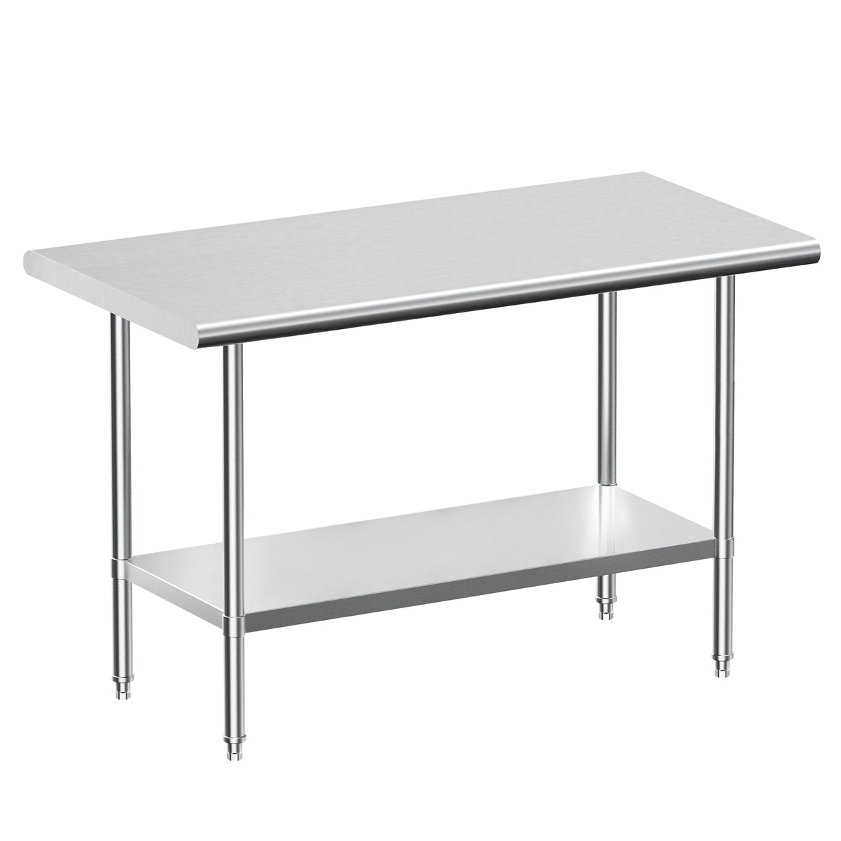 JOPHUN Stainless Steel Work Table, NSF Commercial Worktable with Undershelf and Legs for Restaurant, Home and Hotel - 24" D x 48" W x 34" H Inches JOPHUN