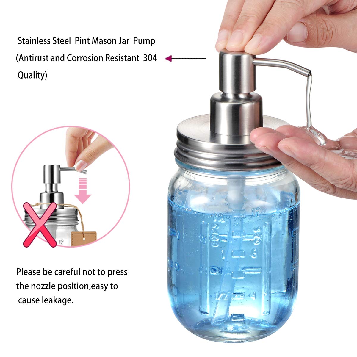 Komashr Mason Jar Bathroom Accessories Lids Set(4pcs) -Jars Not Included -Soap Dispenser,Toothbrush Holder,and Apothecary Jars Lids for Regular Mouth Mason Jars -Rustic Farmhouse Decor, Brushed Nickel Komashr