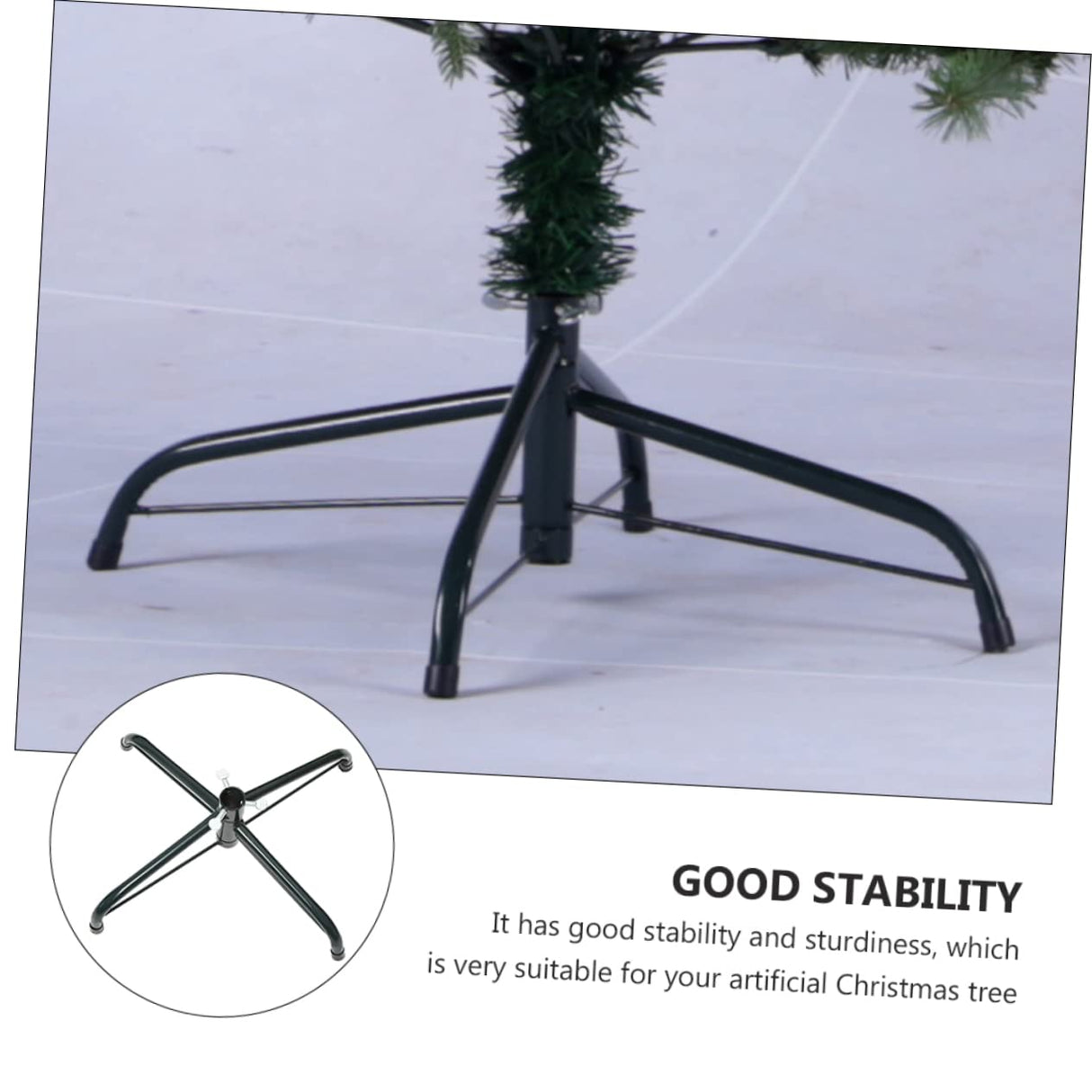 Anneome Christmas Tree Base Rotating Tripod Adjustable Stand Greenery Decor Metal Christmas Tree Stand Christmas Tree Stand for Artificial Trees Christmas Tree Rotating Base Green Fold 30cm Anneome