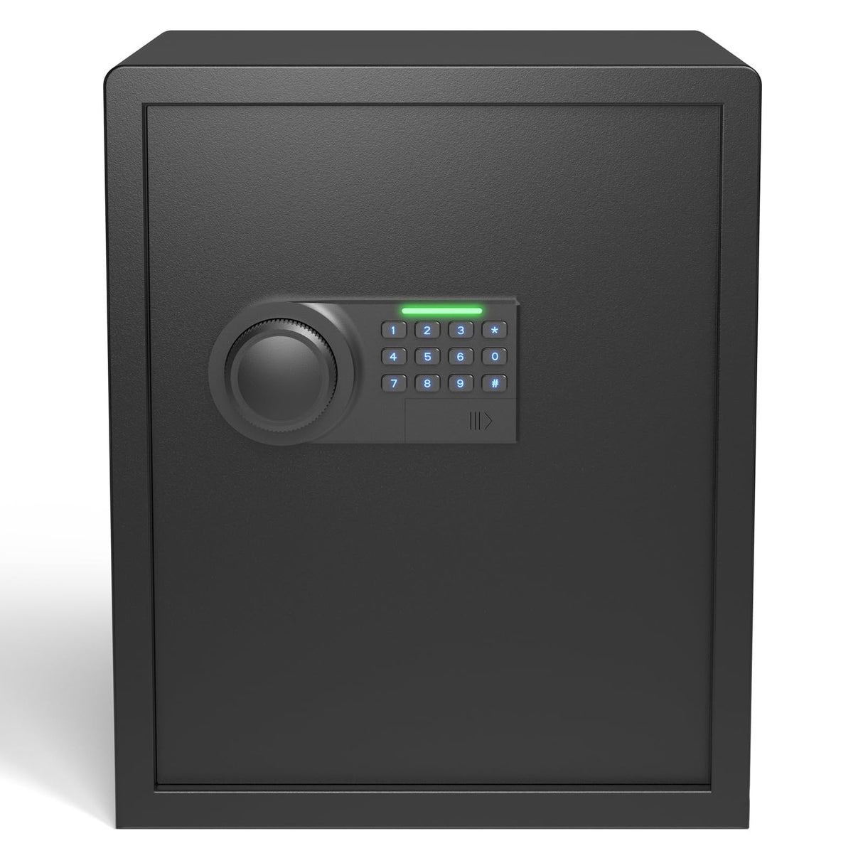 Grimtron Gun Safe for Handgun - (1.72 cu. ft.) Adult Multiple Pistol Safe 【Gun Organizer & Gun Rack】Money Safe Box with Silent Mode, Home Safe with Backlit Keypad, LED Light, Gun Vault for Anti-Rust Grimtron