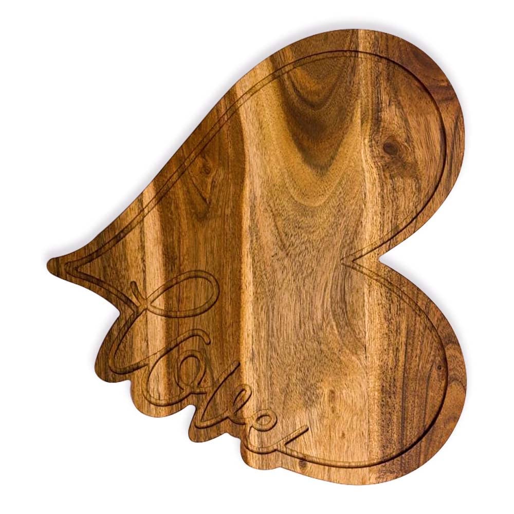 Affinity Decor Acacia Wood Valentine's Day Gift Cheese Cutting Chopping Charcuterie Board for cheese Platter Serving Try Plate (Love Heart Board 10.6"L x 11.6"W) Affinity Decor