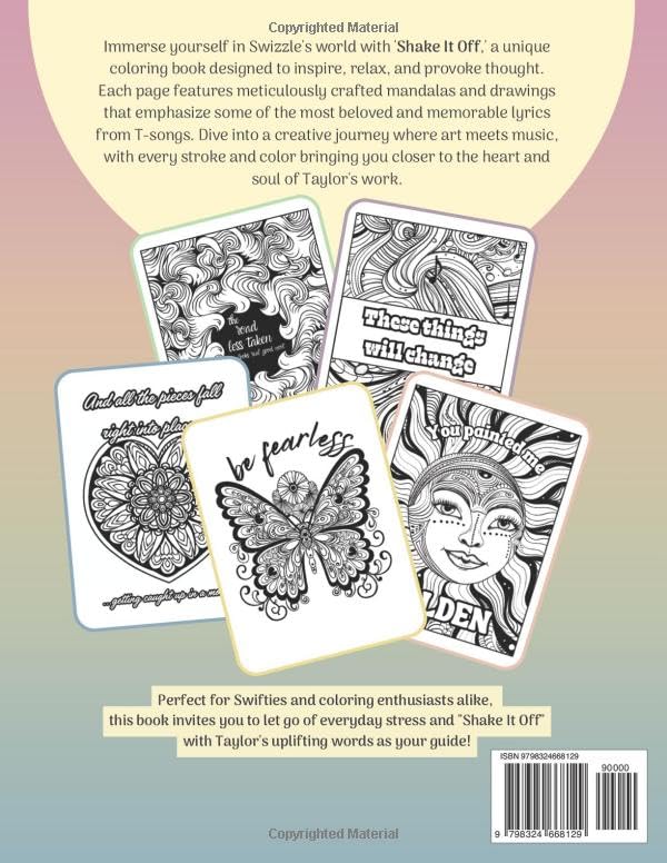 SHAKE IT OFF: Relaxing Coloring Book | Taylor Club | 50 Mandalas and Inspirational Quotes | Calm Down Activity for Adults and Teens WoodArtSupply