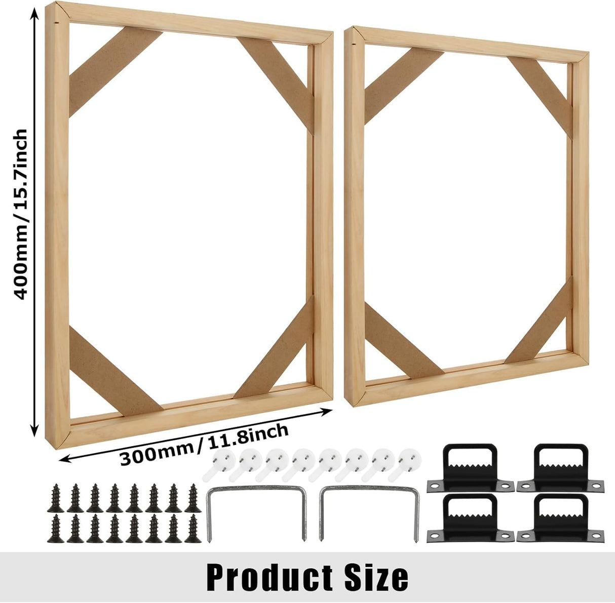 SHUESS 4 Pack Wood Canvas Stretcher Bars Kit, 12 x 16 Inch Wooden Canvas Frame for Prints, Easy to Assemble, Gallery Wrap Oil Frame Kits for Oil Paintings, Prints, Paint by Numbers & Poster SHUESS