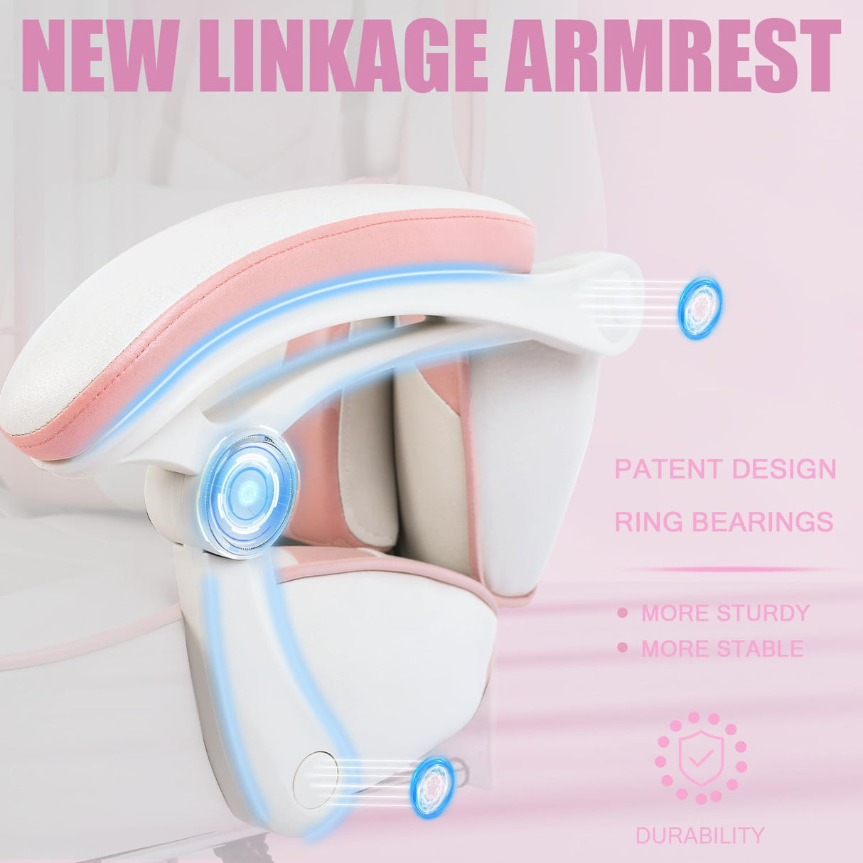 Vonesse Pink Gaming Chair for Adults,Girls Computer Chair with High Back,Big and Tall Gaming Chairs with Footrest and Massage,Reclining Gamer Chair(White/Pink) Vonesse