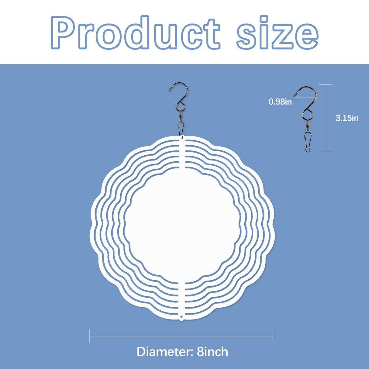 20 Pcs Sublimation Wind Spinner Blanks 8 Inch Bulk Aluminum Metal USA Warehouse Sublimation Blanks Product Outdoor Garden Decoration for Heat Press Transfer Sublimation Blank Wind Spinners DIY Gift LaiHiulaan