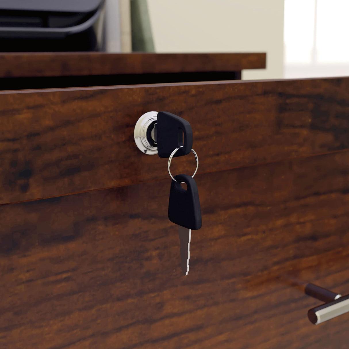 Realspace® 29-7/16"W x 18-1/2"D Lateral 2-Drawer File Cabinet, Mulled Cherry Realspace