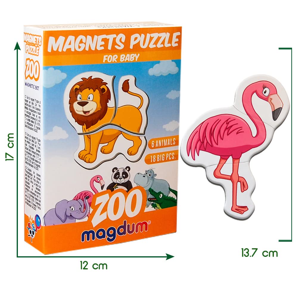 MAGDUM Zoo Magnetic Puzzles for Kids Ages 3-5 - Toddler Puzzle - Travel Toys for Kids Ages 3-5 - Magnetic Travel Games Baby Puzzle Kids Puzzle Toys - Puzzle for Preschooler Magnet Puzzles Games magdum