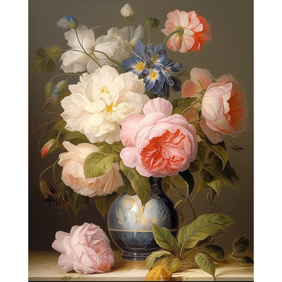 Natuyalo Paint by Numbers for Adults - DIY Adult Paint by Number Kits Painting on Canvas Flowers in Vase Painting by Numbers for Beginners, Plant Art Craft Kits for Adults (16x20 Inch)