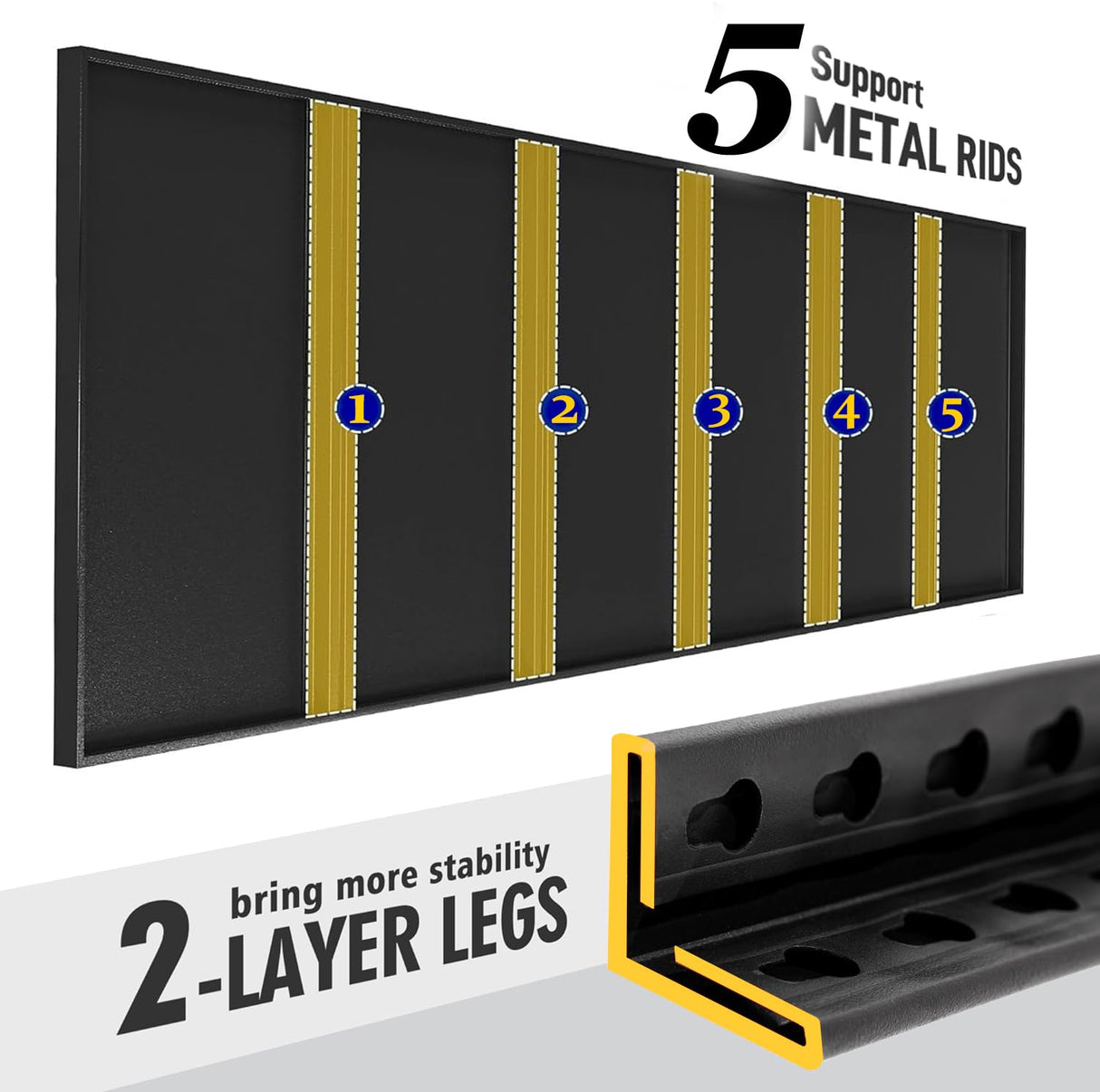 Fssevxi 40" W 5-Tier Garage Shelving Heavy Duty 72" H x 40" W x 18" D Storage Shelves 2000LBS Metal Shelving Unit Adjustable Storage Utility Rack for Warehouse Pantry Kitchen, Black Fssevxi