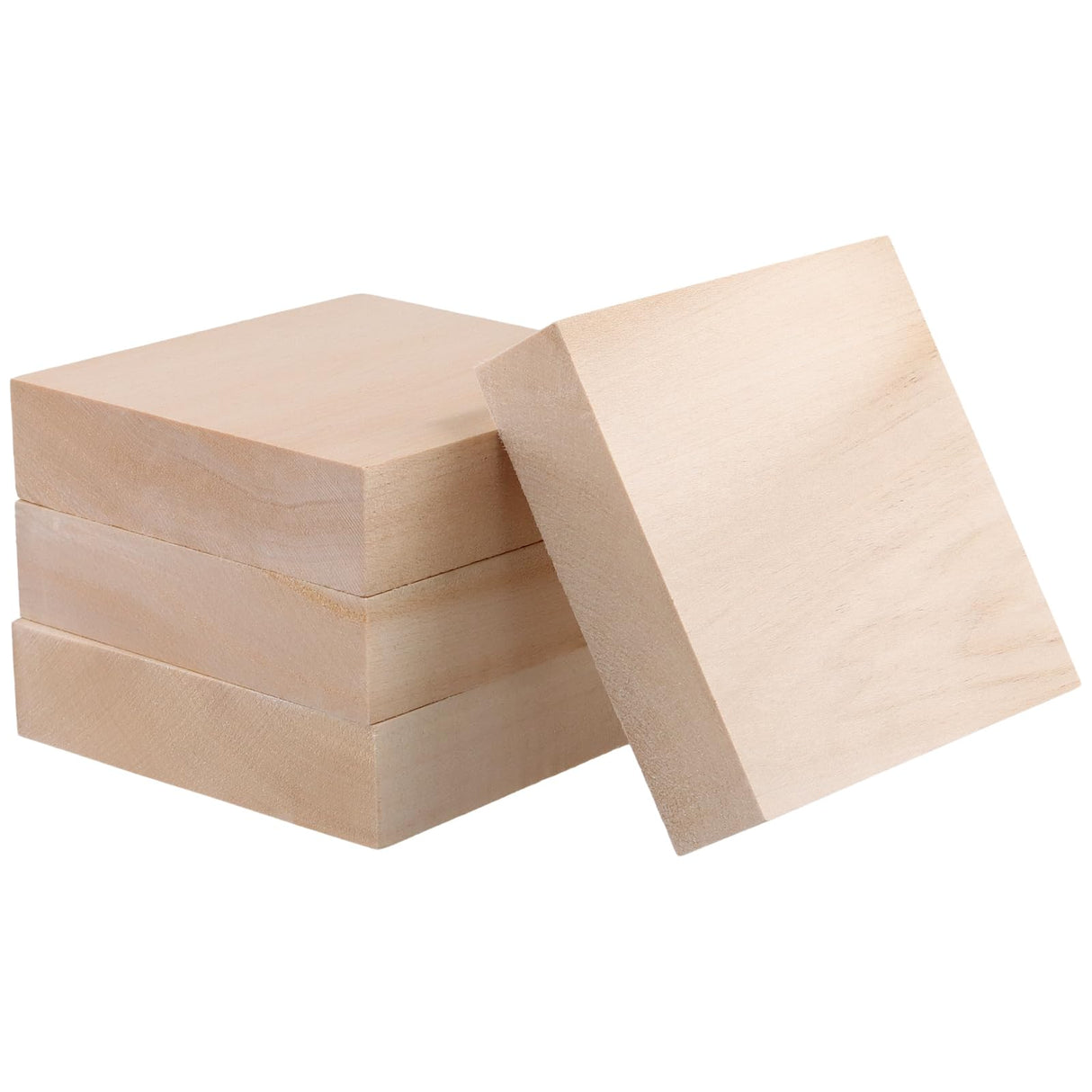 KOHAND 20PCS Basswood Blocks, 4 x 4 x 1 Inches Unfinished Wood Blocks, Square Wood Carving Whittling Blocks for Craft, DIY KOHAND
