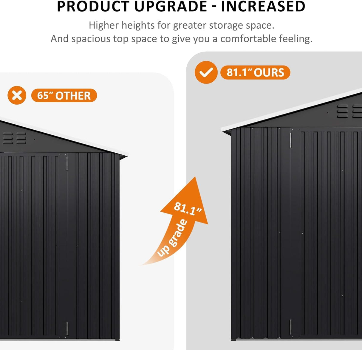 Polar Aurora 10 x 14 FT Outdoor Storage Shed, Metal Garden Shed with with Updated Frame Structure, Tool Sheds for Backyard Garden Patio Lawn, Black Polar Aurora