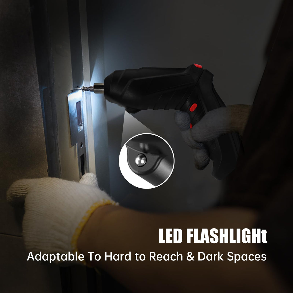 Rechargeable Electric Screwdriver Portable Set, 3.6V with 47pcs Cordless Accessories, Dual Position Handle and LED Headlight SENXINGYAN