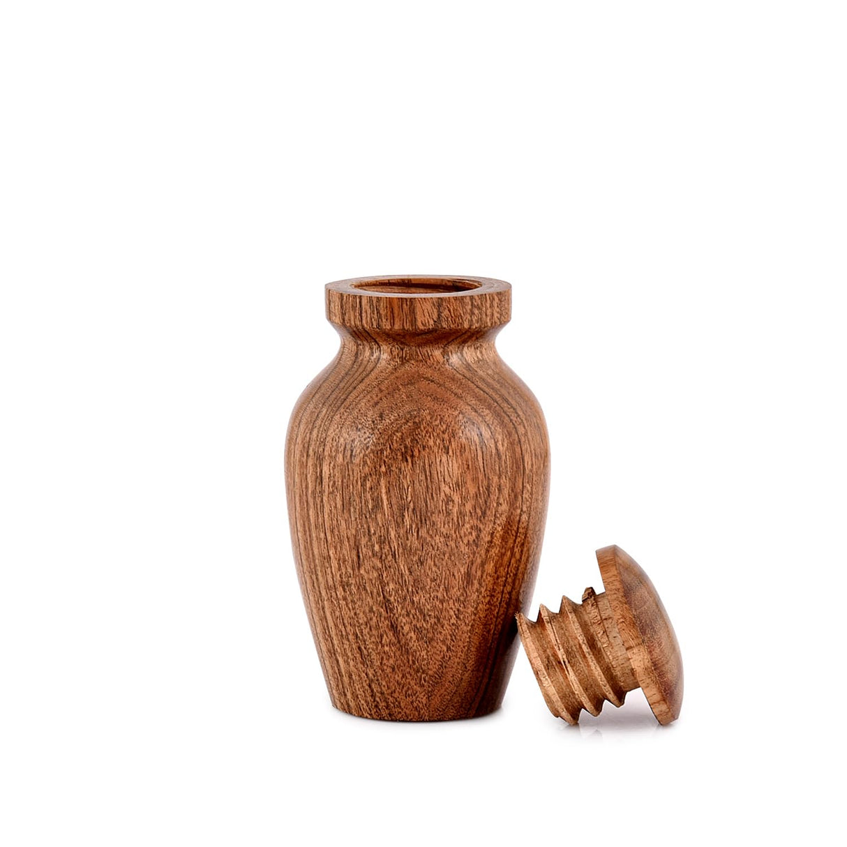 NIRMAN Decorative Urns Acacia Wood Urns for Human Ashes Beautiful Wood Urns for Human Ashes Adult Funeral Ashes Urns for Adults (2.75" x 2.75" x 5") NIRMAN