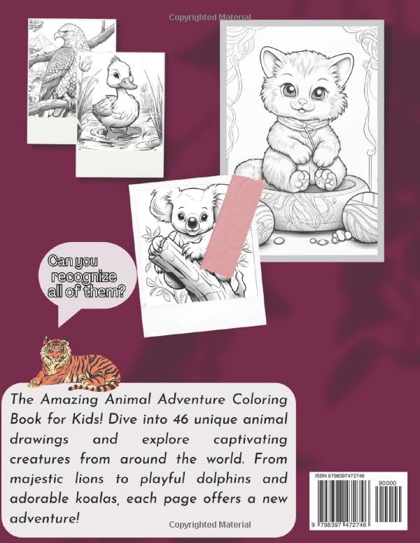 Animal Kingdom Coloring Book: The Amazing Animal Kingdom Coloring Book for Kids Age 8-12 WoodArtSupply