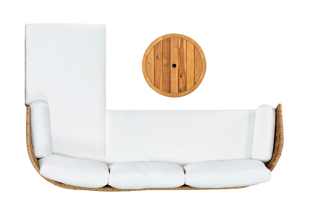 SAFAVIEH Couture Collection Anguilla Natural Brown Faux Wicker Indoor/Outdoor Storage Coffee Table (Fully Assembled) SAFAVIEH