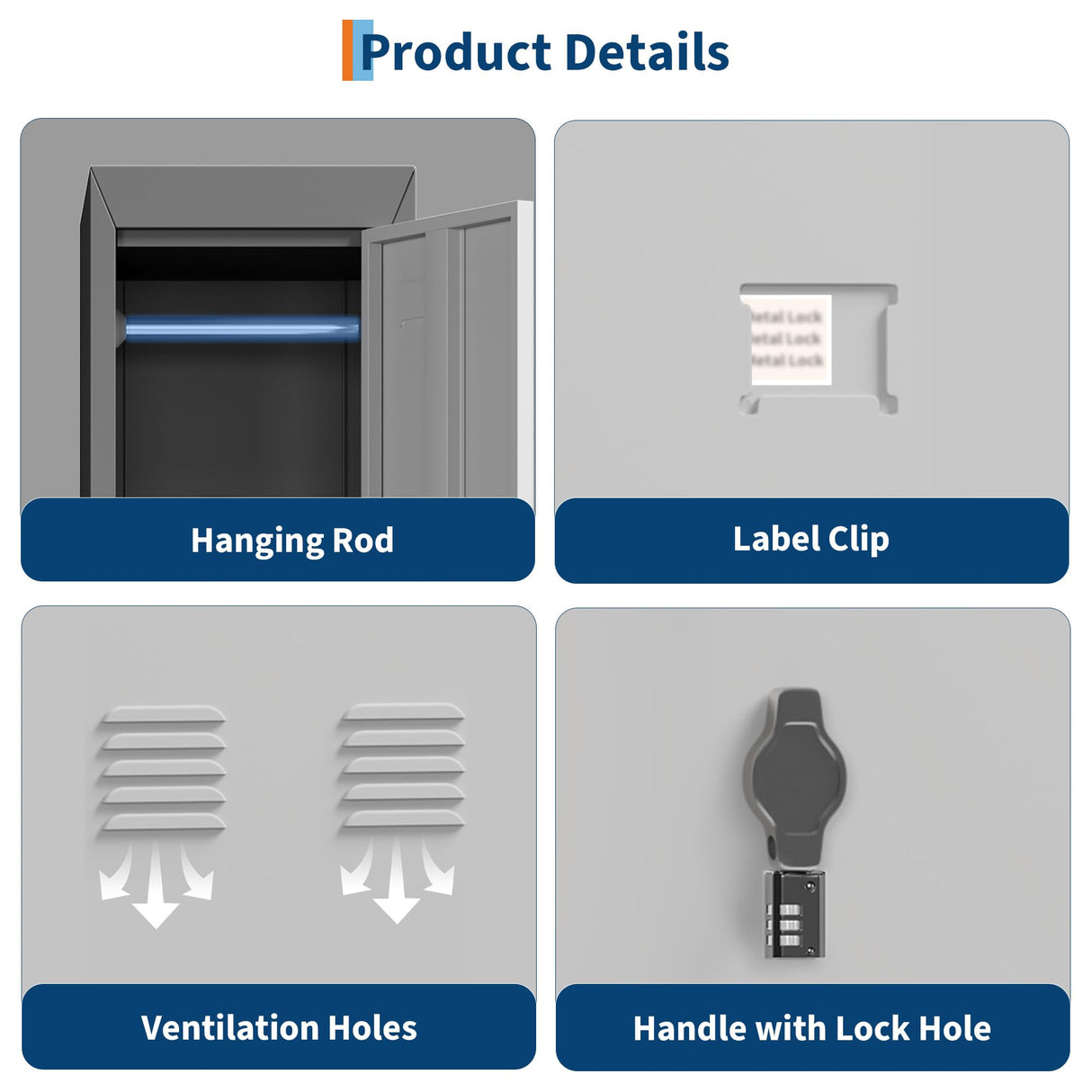 Metal Lockers for Employees with Door, 72’’ Tall Lockers for Employees Students with Shelves, Metal Storage Steel Cabinet for School Garage Office Gym Home Warehouse, Assembly Required, Dark Grey CABIHOME