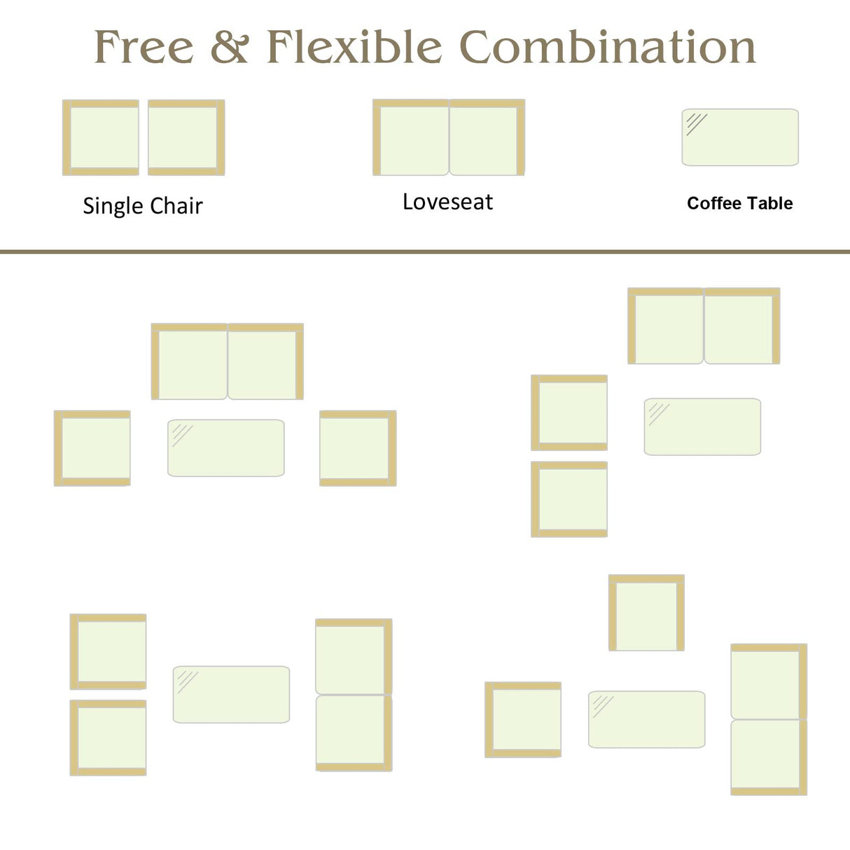 Tangkula 4 Pieces Patio Furniture Set, All Weather Outdoor Sectional Rattan Sofa Set with Cushions & Tempered Glass Table, Wicker Conversation Couch Set for Backyard Garden Poolside Tangkula