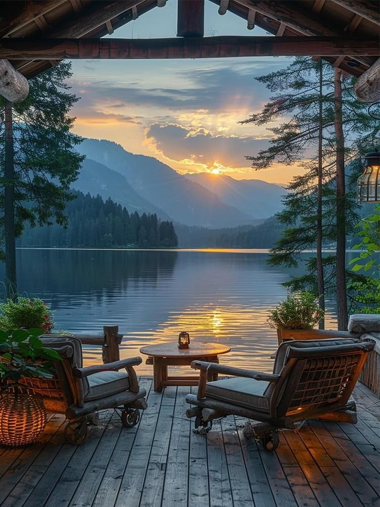 JXDXDJ Landscape Diamond Art Kits for Adults,Tree 5D Diamond Painting Kits Round Diamond Dots for Adults,DIY Full Drill Painting Kit Art and Crafts Gem Art for Adult Home Wall Decor 12 X 16 Inch JXDXDJ