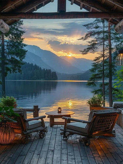 JXDXDJ Landscape Diamond Art Kits for Adults,Tree 5D Diamond Painting Kits Round Diamond Dots for Adults,DIY Full Drill Painting Kit Art and Crafts Gem Art for Adult Home Wall Decor 12 X 16 Inch