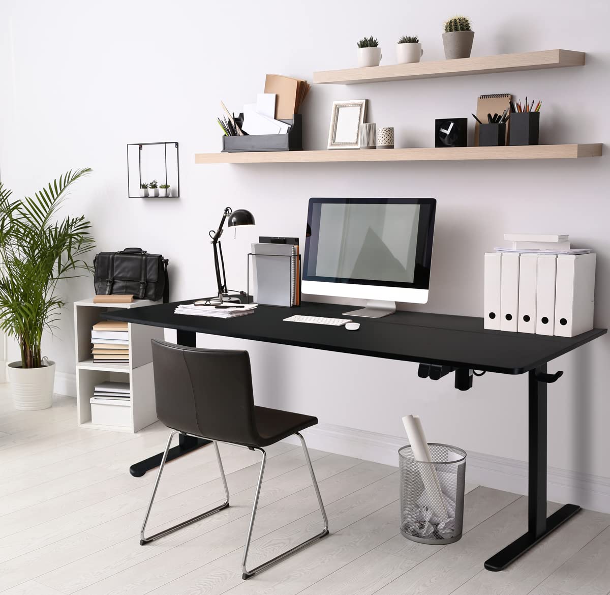 Lifetime Home Height Adjustable 48" Electric Standing Desk - Upgraded Ultra Durable Home Office Large Rectangular Computer or Laptop Sit Stand Workstation Table - 48 x 24 inches, Black Lifetime Home