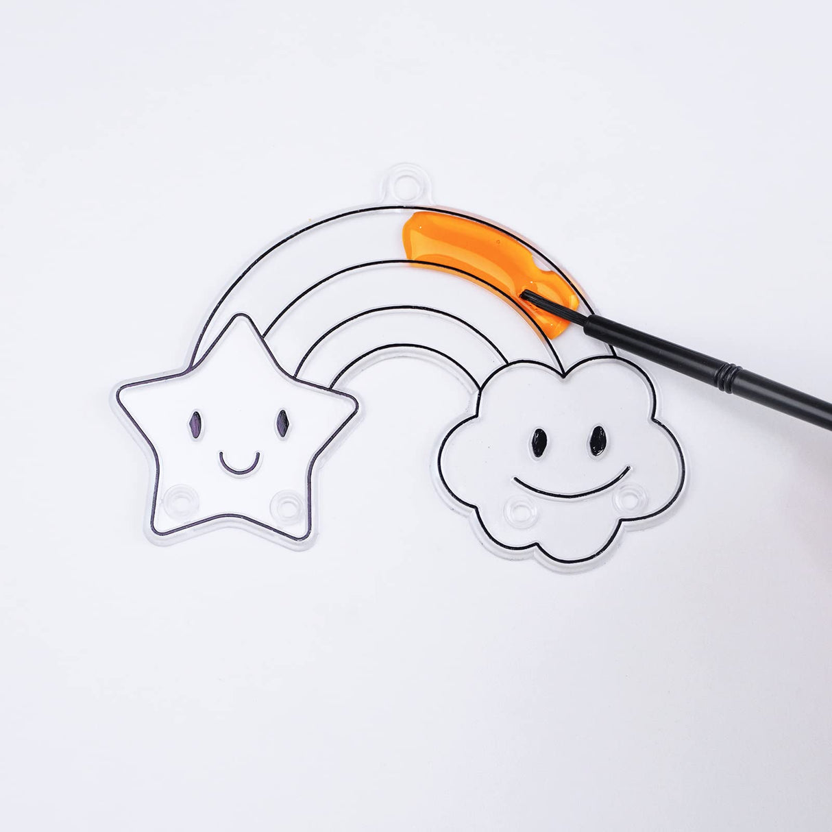 Winlyn 24 Sets Rainbow Suncatchers Ornaments Decorations DIY Window Paint Art Suncatchers Craft Kits Hanging Rainbow Sun Catchers for Kids Spring Summer Home Classroom Party Activity Art Project Winlyn