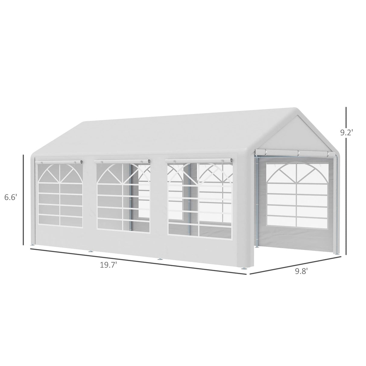 Outsunny 10' x 20' Heavy Duty Party Tent & Carport with Removable Sidewalls and Double Doors, Large Canopy Tent, Sun Shade Shelter, for Parties, Wedding, Outdoor Events, BBQ, White Outsunny
