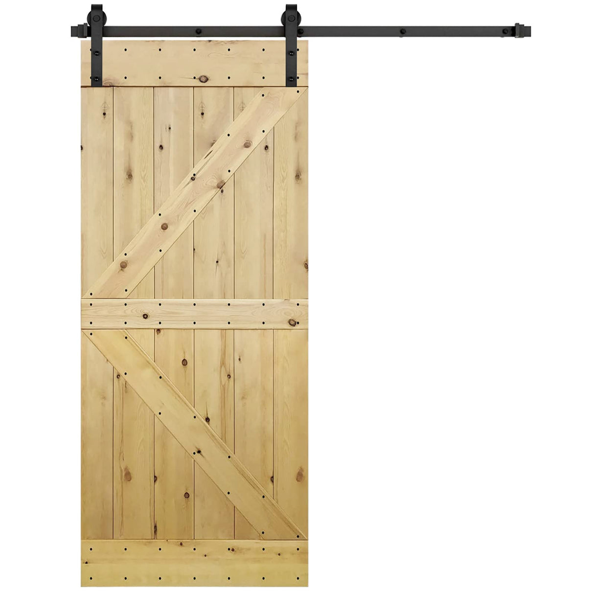U-MAX 6.6 FT Sliding Barn Wood Door Basic Sliding Track Hardware Kit (Basic "J") U-MAX
