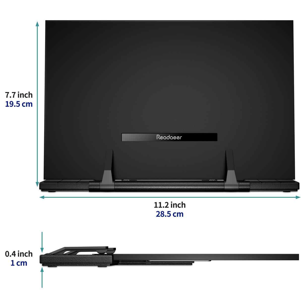 Readaeer Metal Book Stand for Desk Portable Document Holder for Cook Book, Music Book, iPad, Laptop, Reading Rest with 7 Adjustable Positions and Page Paper Clips READAEER