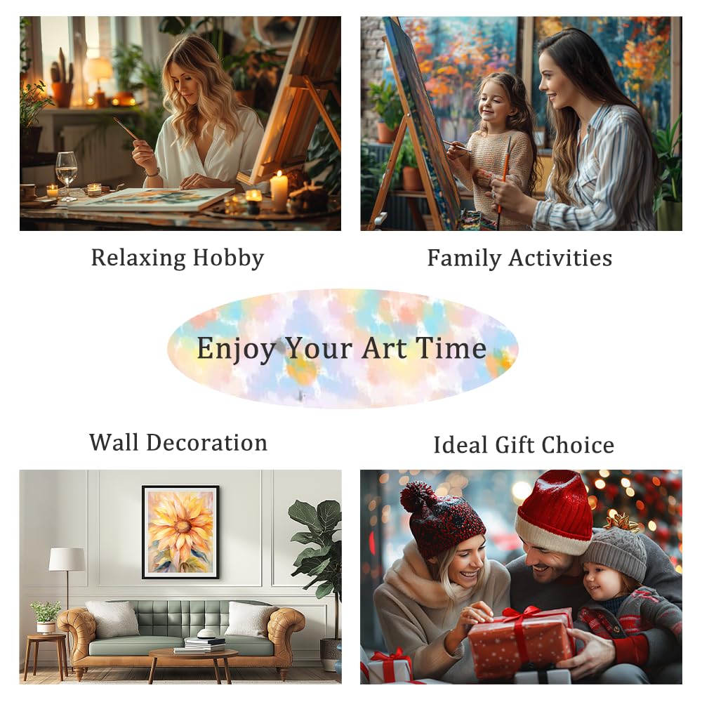 Natuyalo Framed Paint by Numbers Kit for Adults Beginner, Dragon Baby Acrylic Adult Paint by Number Kits on Canvas with Frame, Blow Bubbles Canvas Painting Perfect for Home Decor 12"x12" Natuyalo