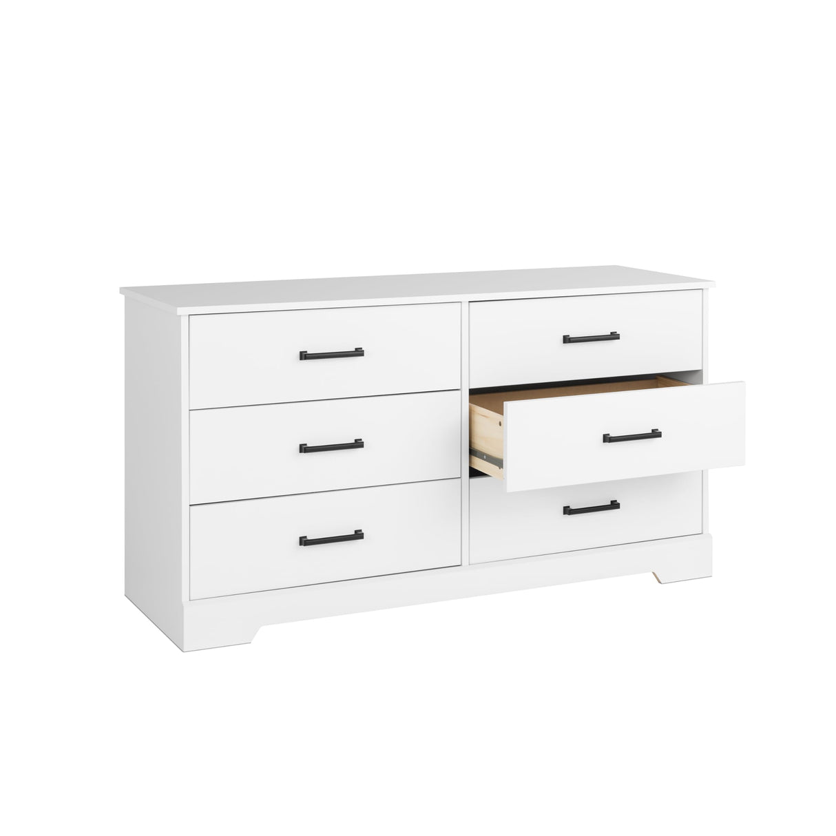 Prepac Rustic Ridge Farmhouse 6-Drawer Double Dresser, White Dresser for Bedroom, Chest of Drawers with 6 Storage Drawers, 53.25” wide x 18.25” deep x 28.5” tall, White Prepac
