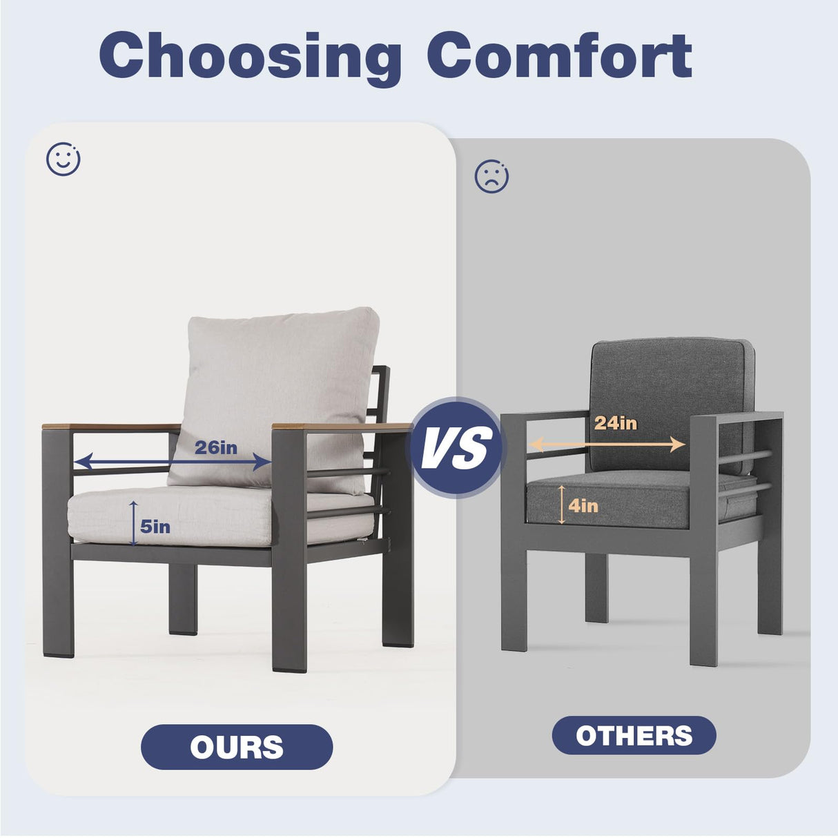 Aoxun Aluminum Patio Furniture Set 7 Seats, Oversized Outdoor Sectional with Washable Thick Cushions, Coffee Table and Waterproof Cover, Patio Conversation Sets for Porch, Balcony, Deck Aoxun