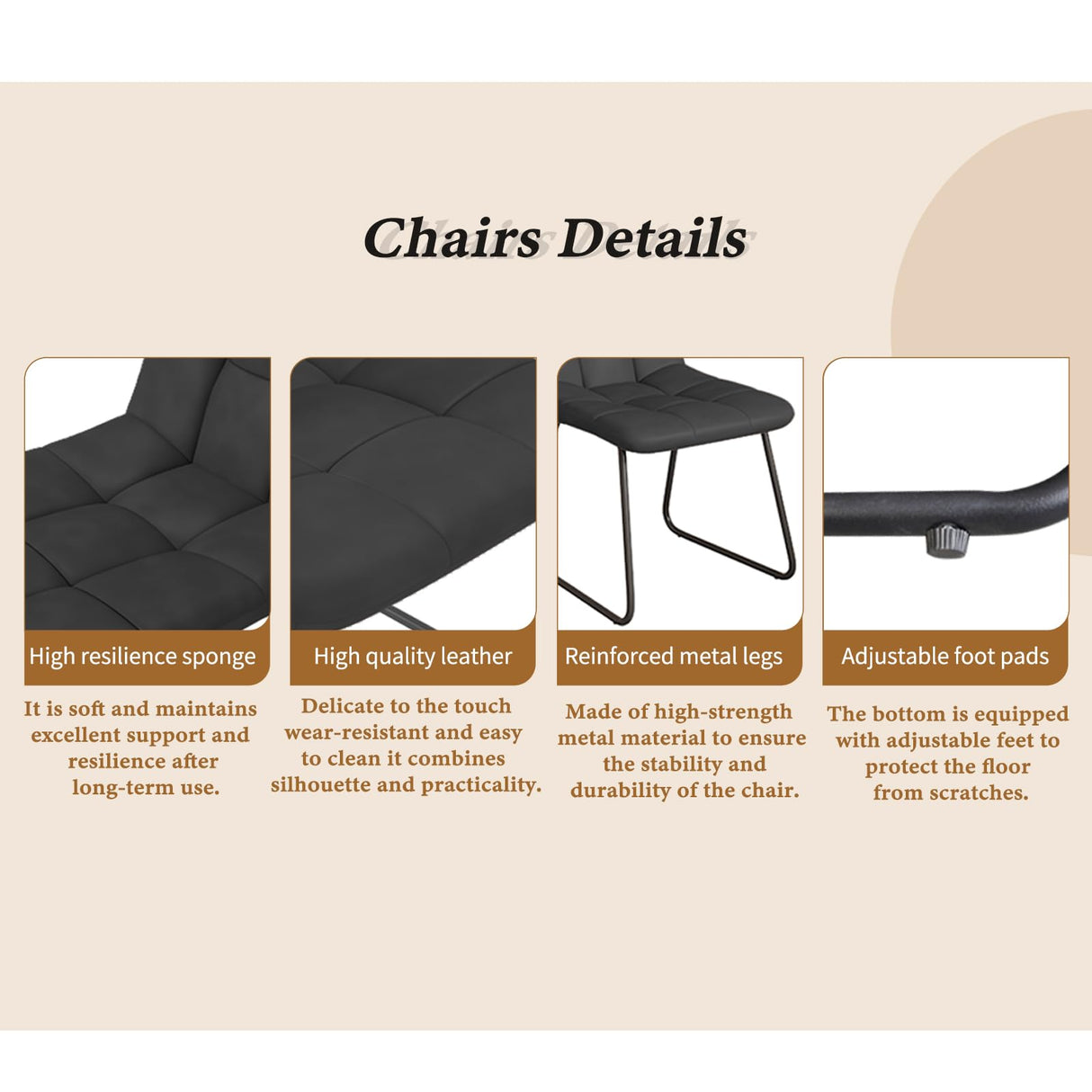 ZckyCine 7-Piece Dining Table Set with 51"-67" Extendable Walnut Wood Table and 6 PU Leather Chairs, Modern Rectangular Kitchen Table Set with Metal Legs, Seats 6, Easy Assembly ZckyCine