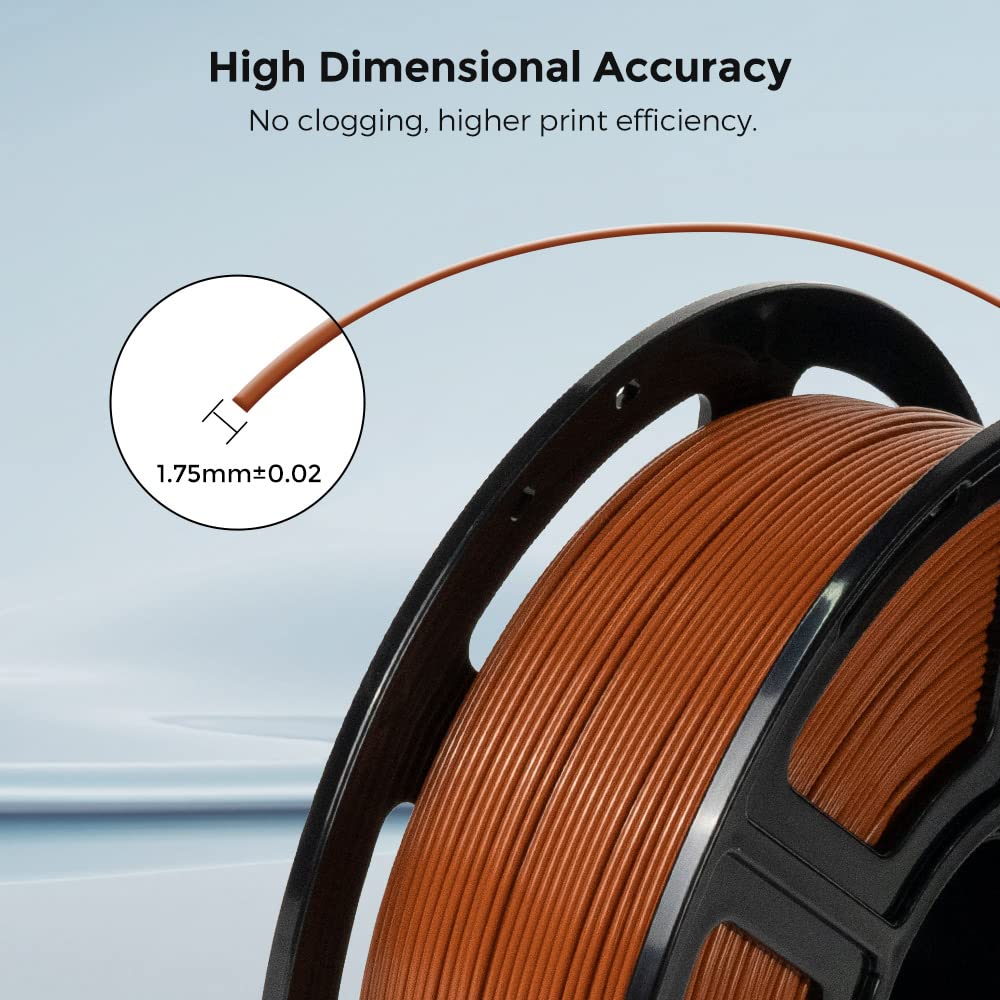 FLASHFORGE 3D Printer Filament, PLA PRO Filament 1.75mm, 1KG Spool (2.2lbs), Dimensional Accuracy +/- 0.02mm for FDM 3D Printers, Better Tenacity & No Knotting (Brown) FLASHFORGE