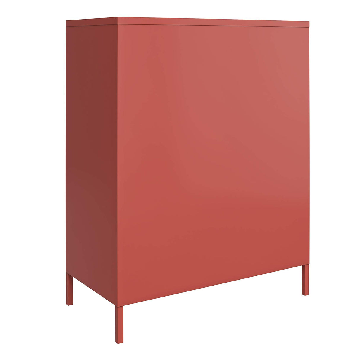 REALROOMS Shadwick 2 Door Metal Locker Style Accent Storage Cabinet, Terracotta REALROOMS