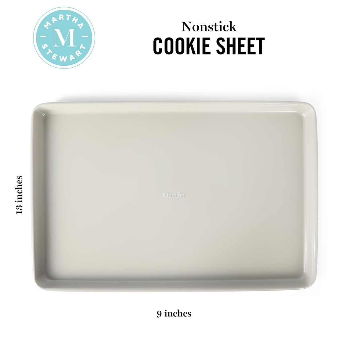 Martha Stewart Gallen 13 x 9 Inch Nonstick Carbon Steel Cookie Sheet - Cool Grey Martha Stewart