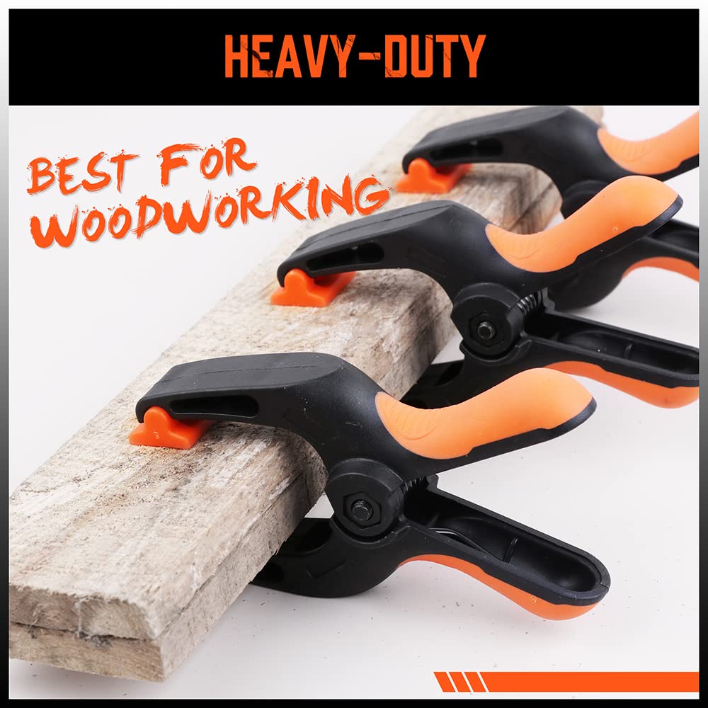 HORUSDY 8-Pack Spring Clamps Heavy Duty, 5-inch Large Plastic Clamps for Crafts with 2-3/8Inch Jaw Opening for DIY, Gluing, Clamping and Securing HORUSDY