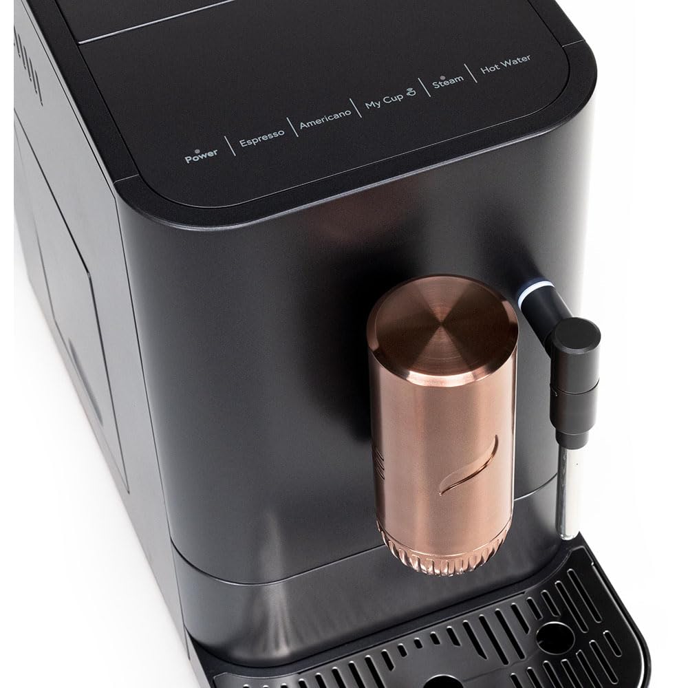 Café Affetto Automatic Espresso Machine + Milk Frother | Built-In & Adjustable Espresso Bean Grinder | One-Touch Brew in 90 Seconds | Matte Black, 1.2 Liter, (C7CEBBS3RD3) Café