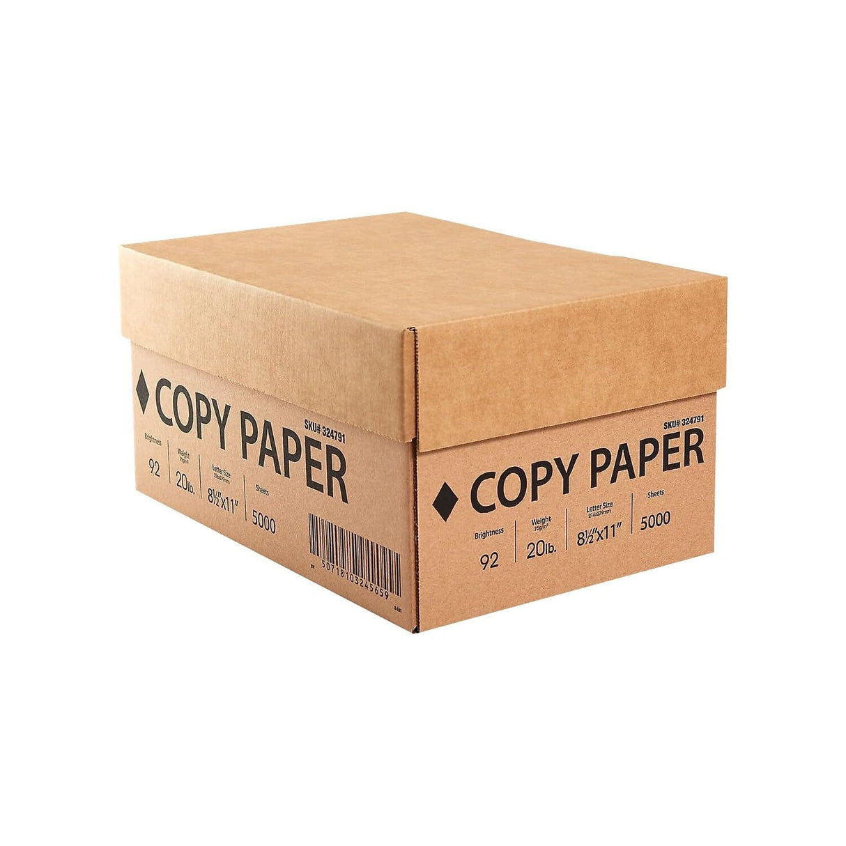 Staples 8.5 x 11 Copy Paper, 20 lb, 92 Brightness, 5000 Sheets/Carton (324791) STAPLES