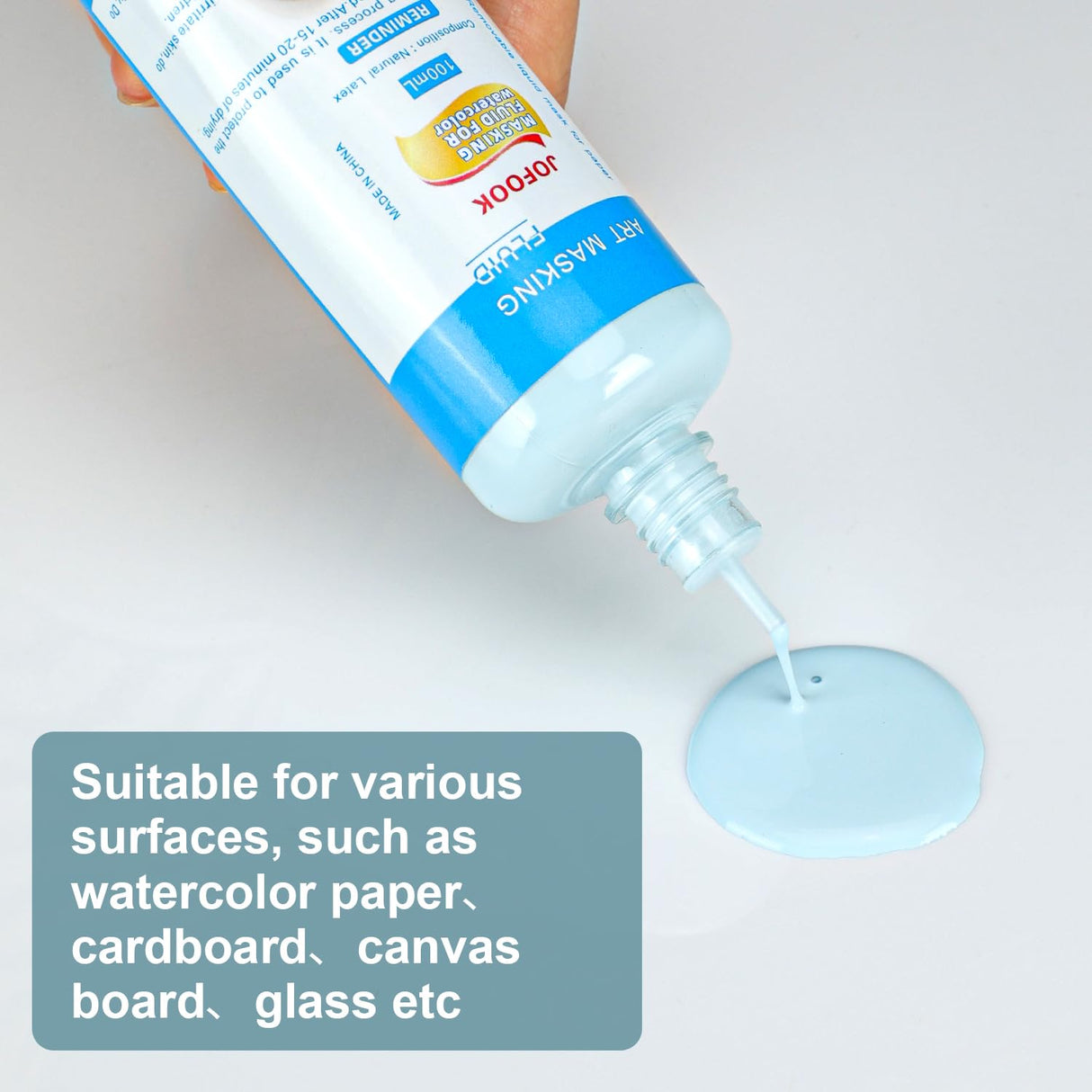 Masking Fluid Pen for Watercolor Painting and Various Art Projects,Watercolor Masking Fluid,100ml Art Masking Fluid,Artists Watercolor Medium,Masking Fluid Pen,Blue Liquid Pigment Drawing Gum JOFOOK