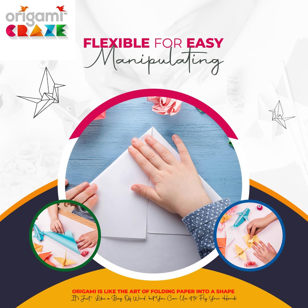 Origami Paper 500 Sheets Premium Quality for Arts and Crafts 6" Square Sheets 20 Vibrant Colours Same Colour on Both Sides 100 Design Ebook Included (See Back of Cover for Download info) Origami Craze