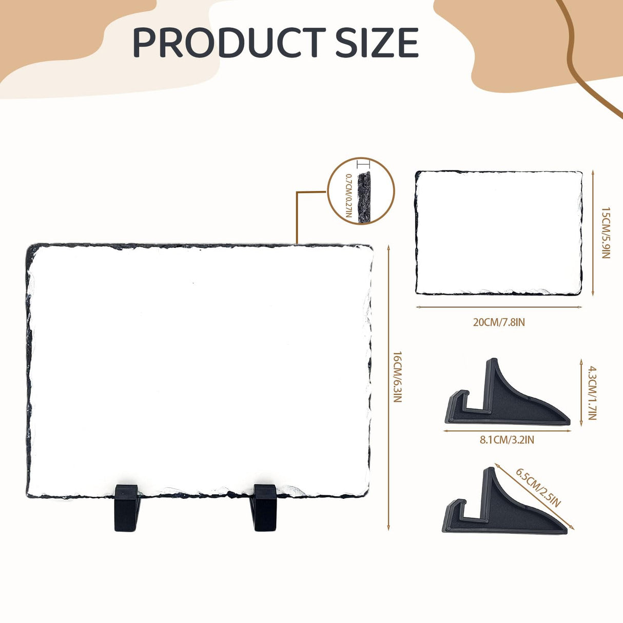 12 Pack Blanks Sublimation Rock Slate Photo Frame Rectangular Heat Transfer Custom Photo Stone Plaque Memorial Gifts Picture Frames for Valentines Wedding Christmas Thanksgiving, 5.9" x 7.9" WHEATHUSK