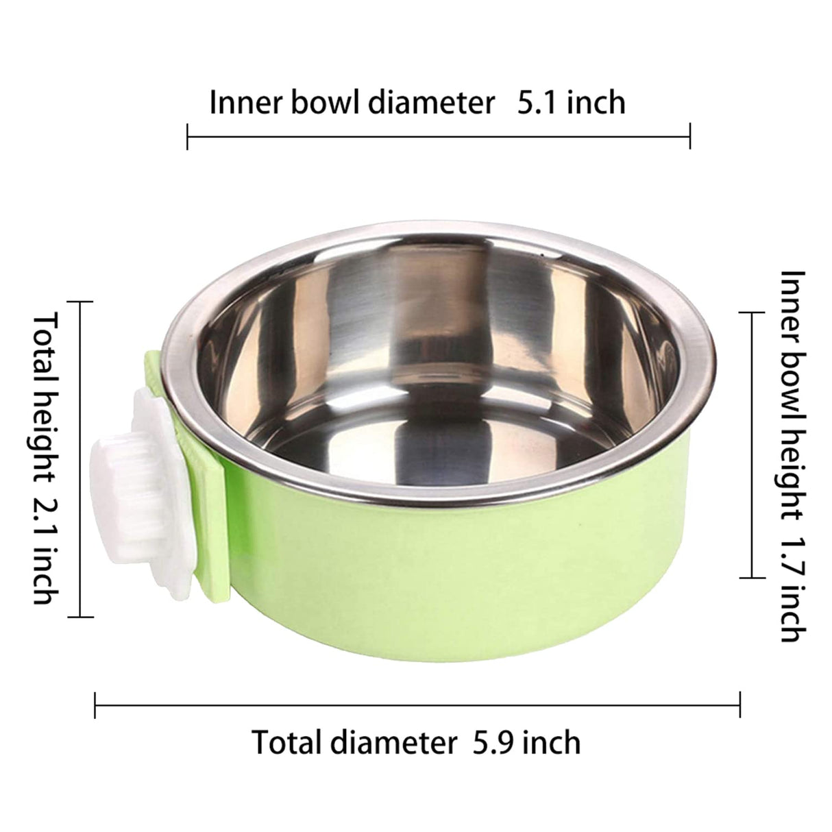 QIYADIN Dog Crate Bowl, Hanging Stainless Steel Removable Pet Crate Water & Food Bowls, Pet Cage Feeder Container Coop Cup for Cat Puppy Birds Rats Guinea Pigs Rabbit Hamster (2PCS) QIYADIN